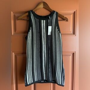 White House Black Market crew neck stripe halter top